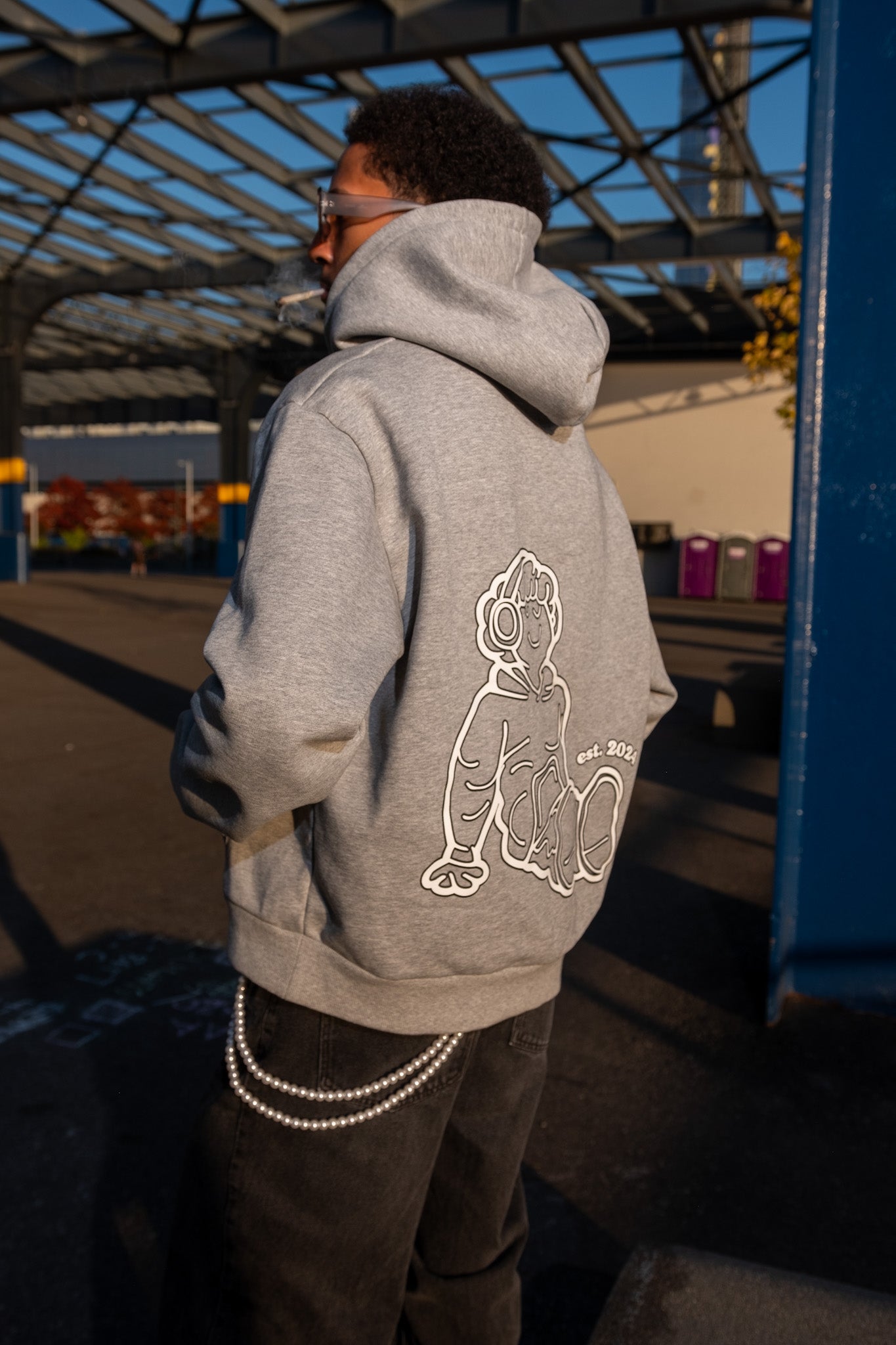2GOODNY "Sketch Edition" COOL GREY HOODIE